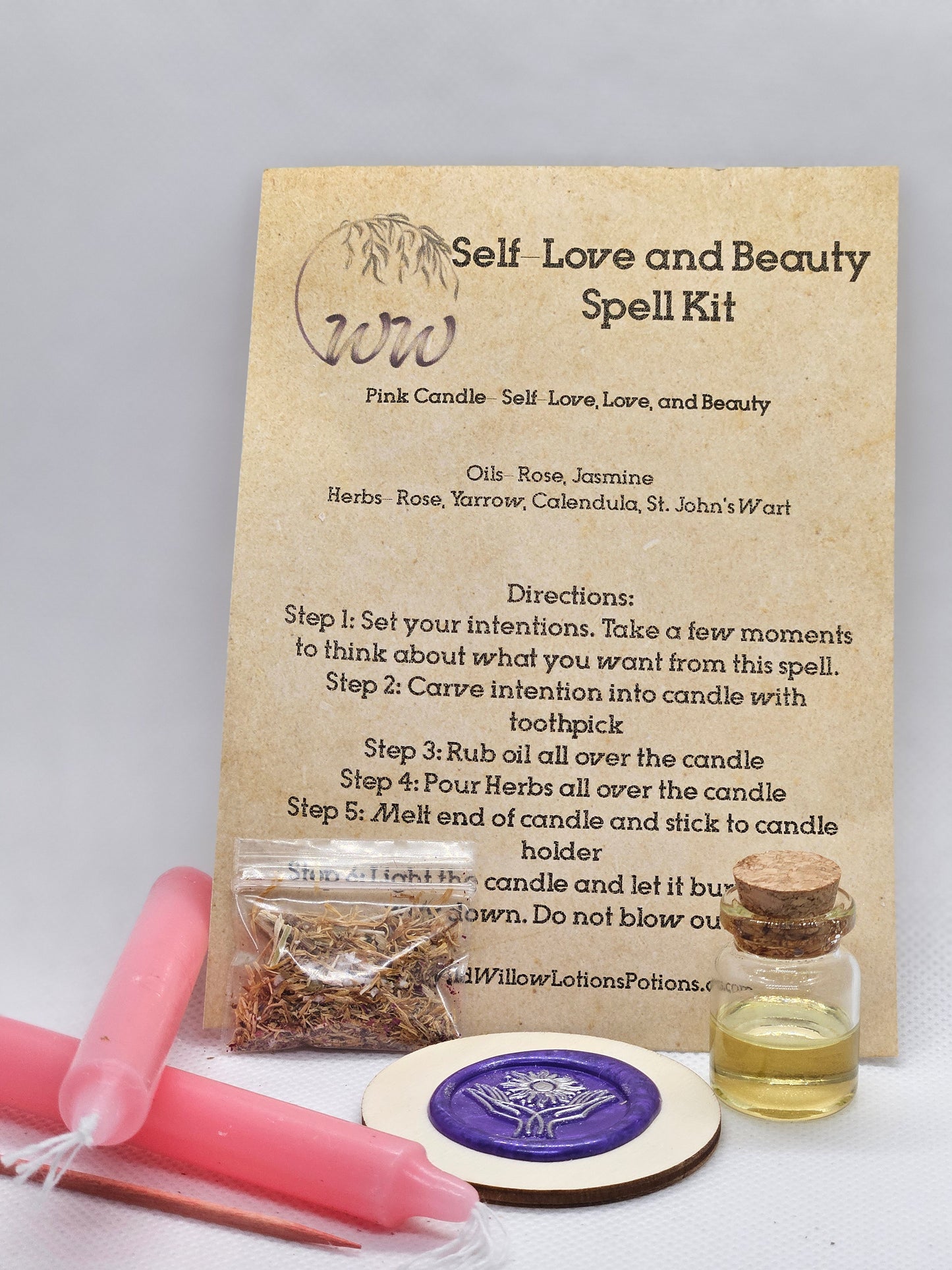 Self-love/Beauty candle spell kit