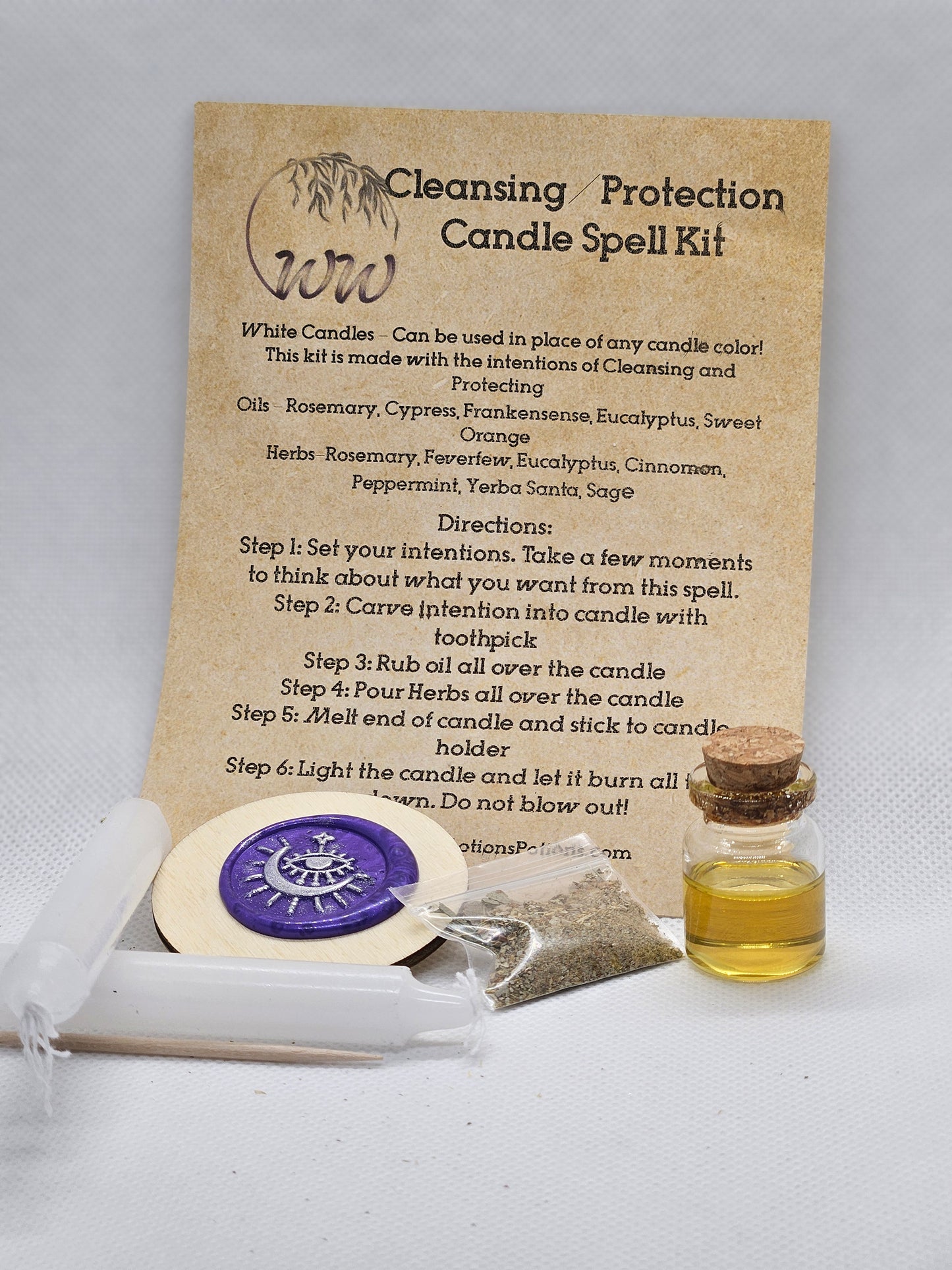 Cleansing/Protection candle spell kit