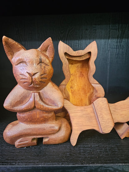 Meditating Cat Puzzle Box